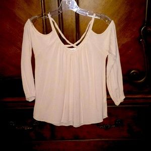 Cold shoulder long sleeve boutique shirt